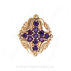 GS533 AMY - 14 Karat Gold Amethyst Slide 